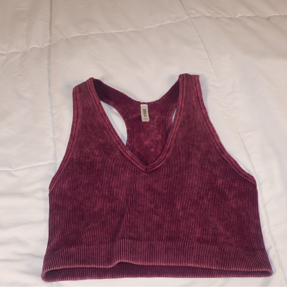 Zenana Outfitters Red Fitted Crop Tank Top